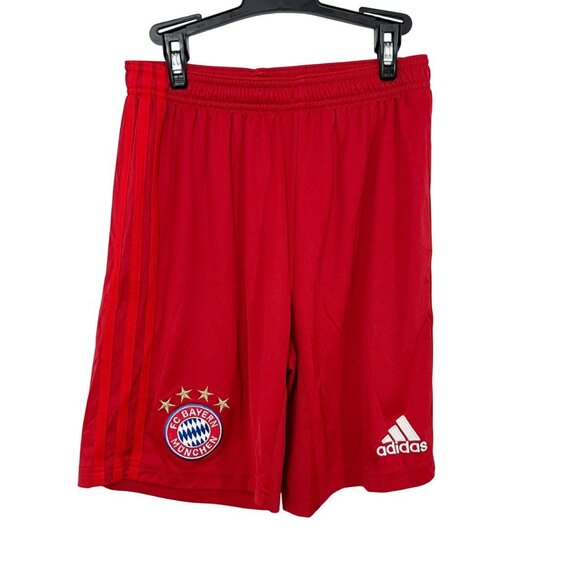 Adidas FC Bayern Munchen Red Athletic Soccer Shorts - Youth Size Large - Picture 1 of 4